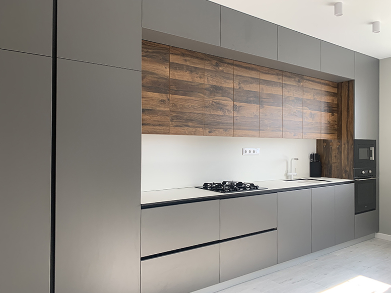 Decor Minimalism with wood elements countertops Fundermax - photo №22