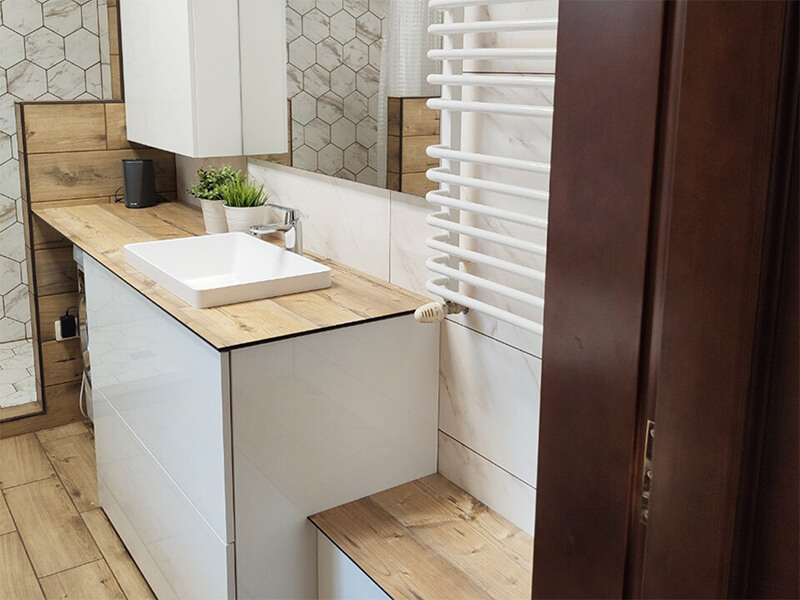 Decor Light bathroom countertops Fundermax - photo №0