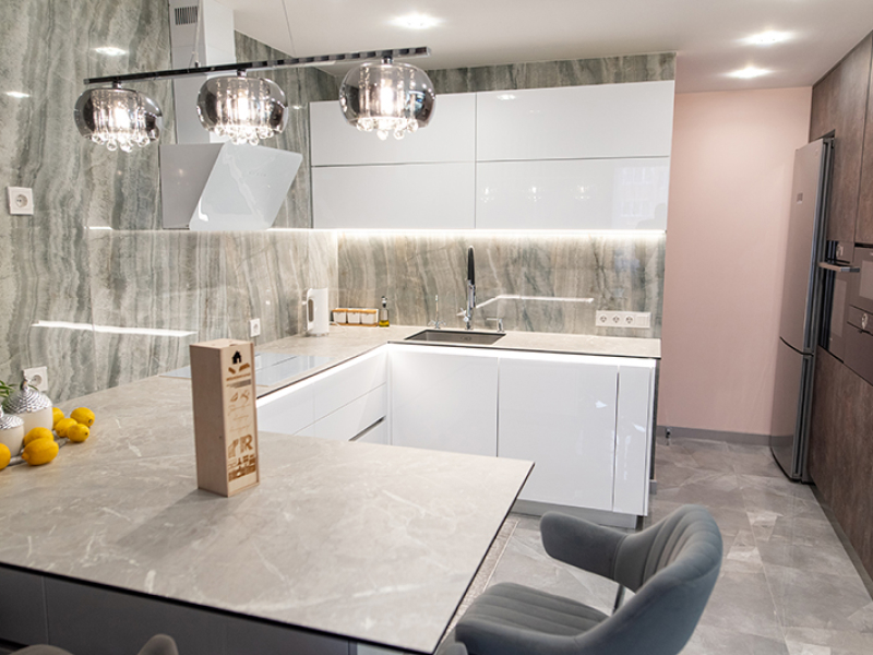 Decor Peninsula kitchen countertops Fundermax - photo №2