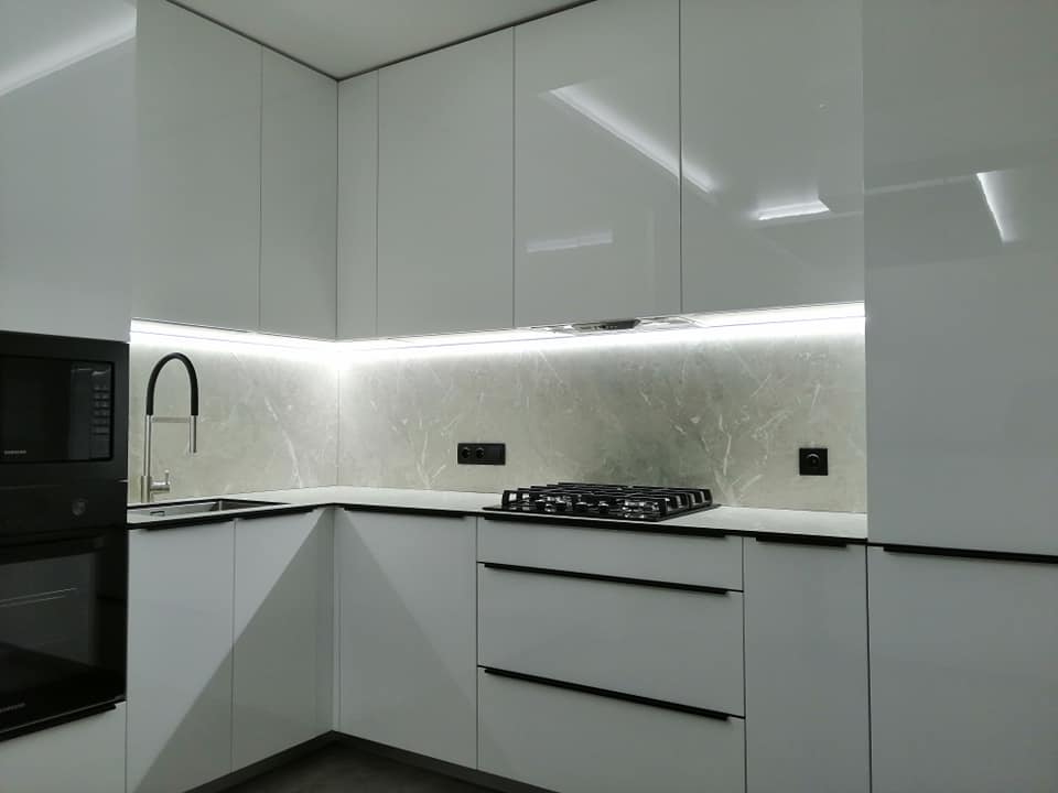 Decor Kitchen "Grey marble" countertops Fundermax - photo №0